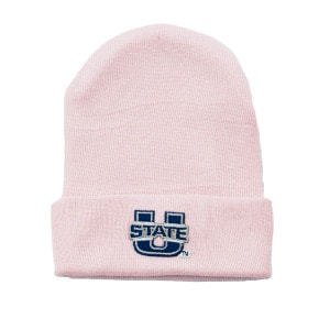 utah state newborn infant baby beanie cap pink